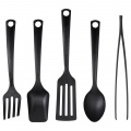 Spoons, forks, spatulas and food tongs