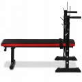 Benches for a press and racks for barbells