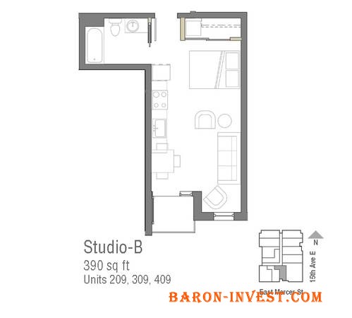 Cap Hill STUDIO w/ 1 month FREE! Upgrade your digs at Stream Fifteen!