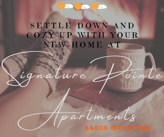SETTLE DOWN & COZY UP WITH YOUR NEW HOME IN SIGNATURE POINTE APTS! ♥