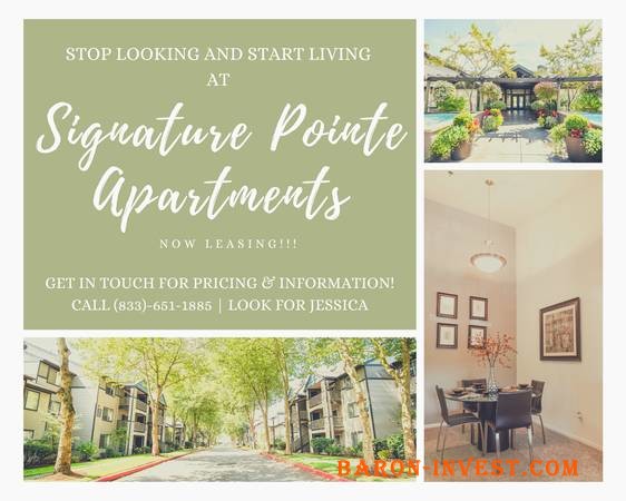 STOP LOOKING AND START LIVING AT SIGNATURE POINTE APARTMENTS!