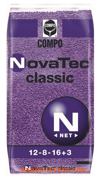 Комплексне мінеральне добриво для газону NovaTec Classic NPK 12.8.16 + ME Осінь