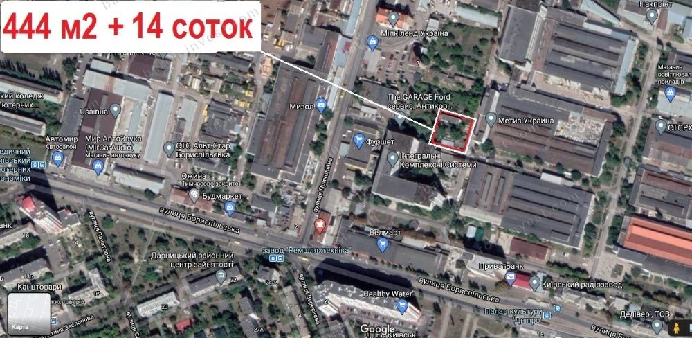 Земля Киев 4000$/ар участок под СТО мойку парковку 444м2+14сот склады